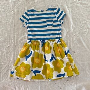 Mini Boden Blue Stripe Floral Dress - Size 8